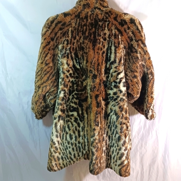 Monterey, Leopard Faux Fur Coat Size 2X, Brown/Black/Cream - Picture 13 of 16
